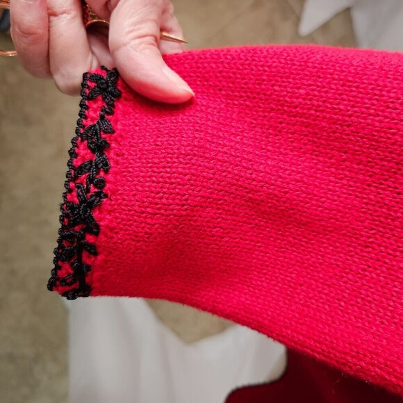 Heirloom Collectibles Large Vintage Cardigan Red Sweater Embroidered 90's Y2K - Picture 6 of 8